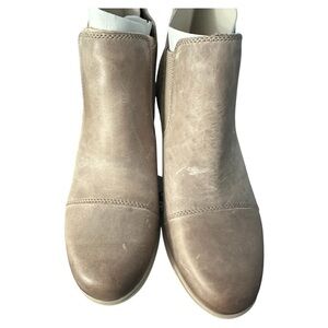 SOREL WOMEN'S EVIE PULL ON BOOTIE size 10 omega taupe leather